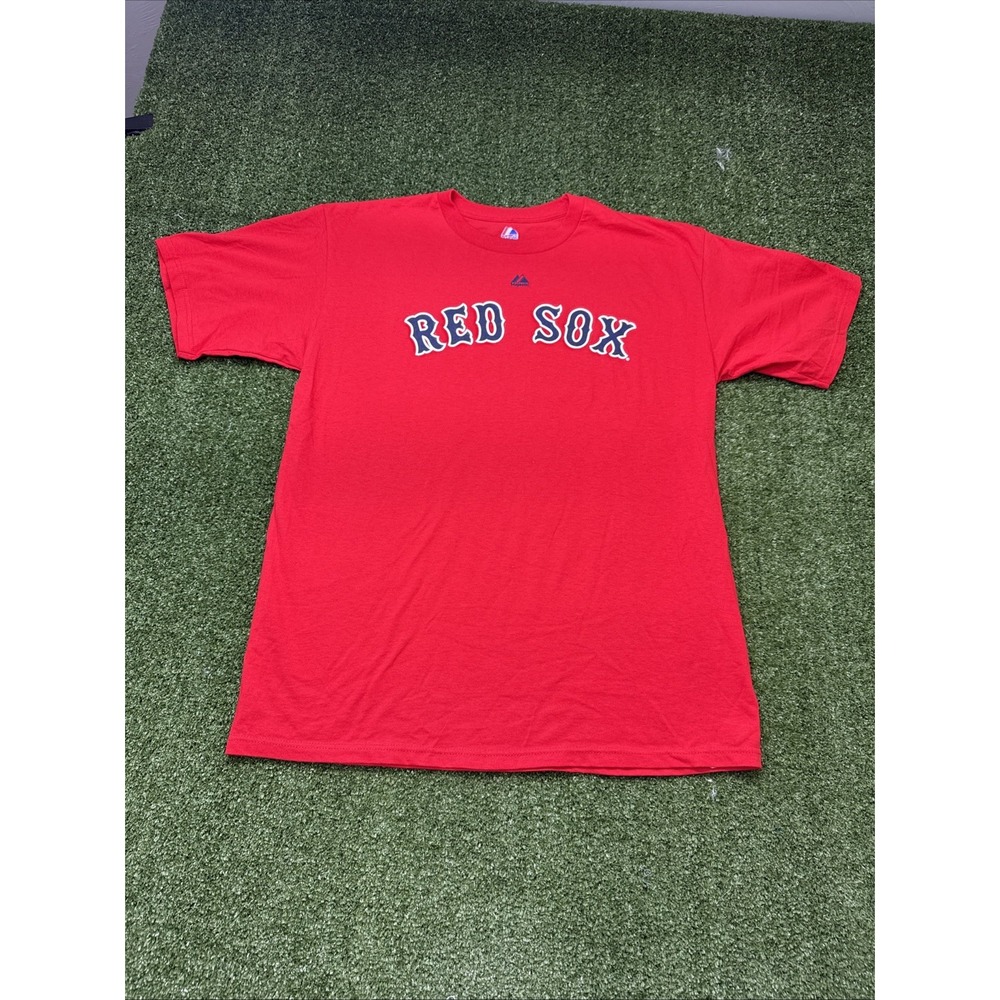 Majestic Boston Red Sox Red Graphic T-Shirt Mens Large Baseball MLB Classic